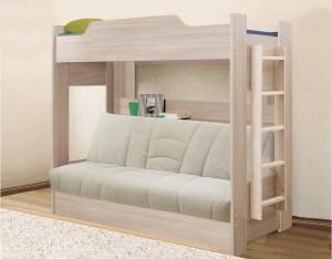 Кровать детская двухъярусная с диваном (Боровичи-мебель)